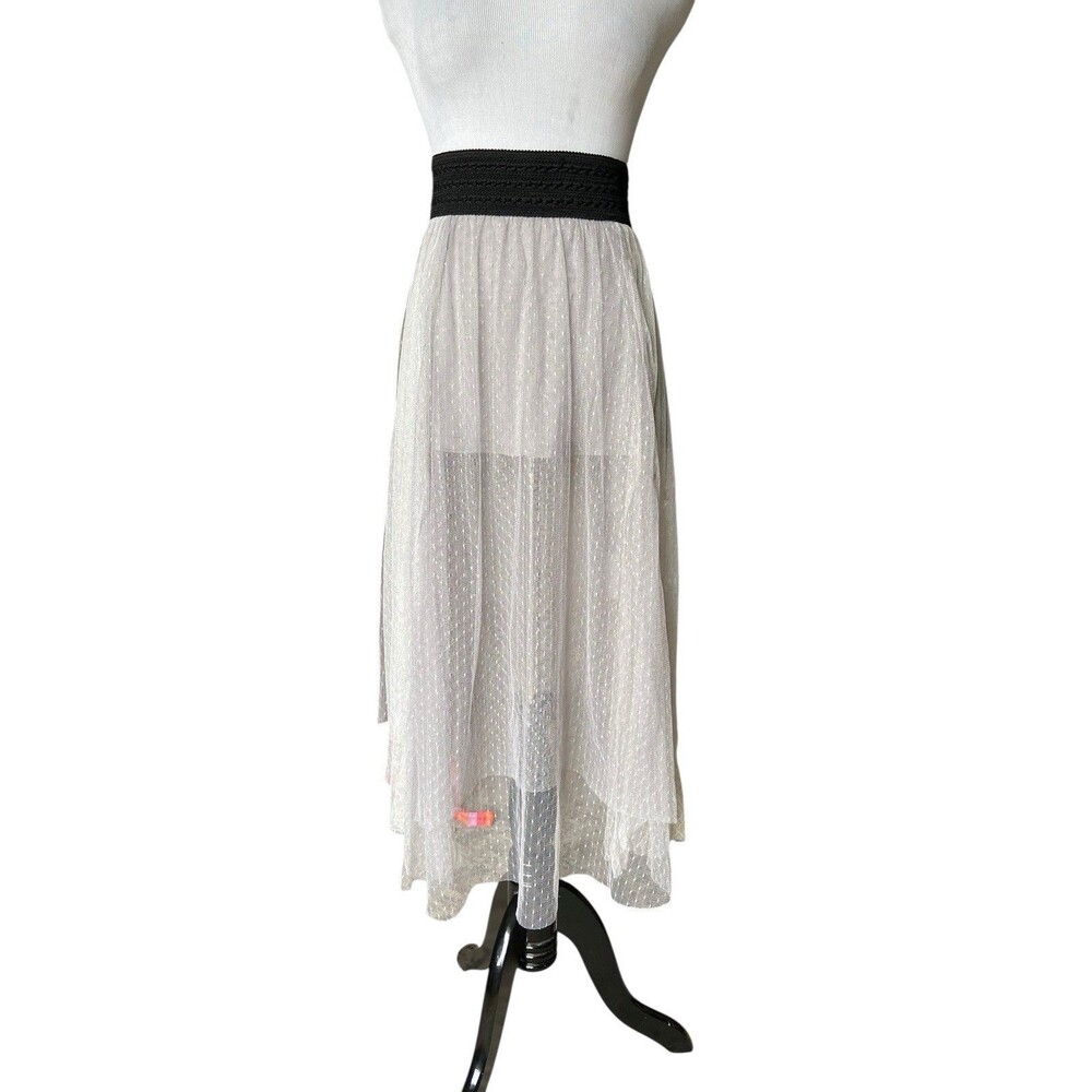 Free People Womens Sugar Plum Fairy Tutu Midi Skirt Size S Ivory Balletcore Boho - Picture 3 of 13
